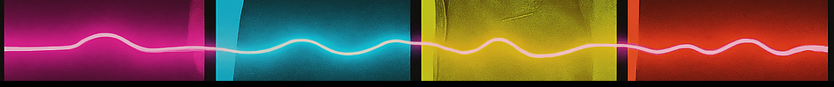 colorful graphic of electricity moving between 4 coloured rectangles